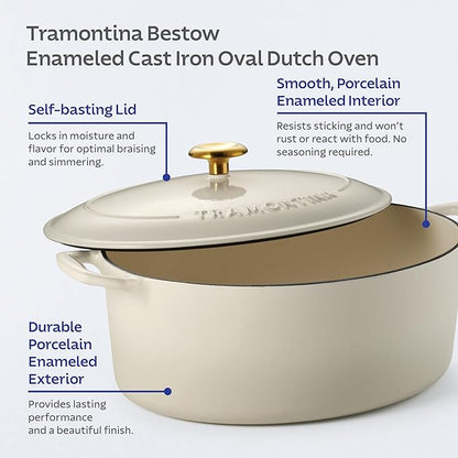 Tramontina Bestow Enameled Cast Iron Oval Dutch Oven Pot - Image 5