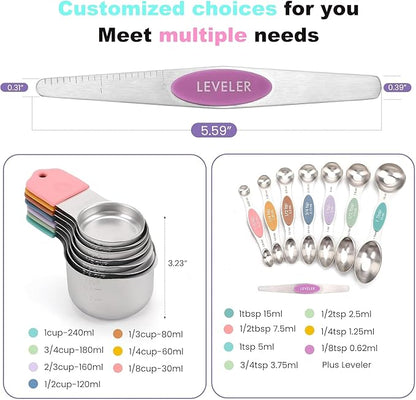 Magnetic Measuring Cups and Spoons Set, N52 Magnetic Nesting Design magnetic - Image 2