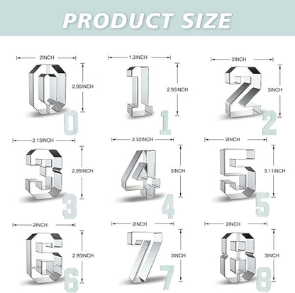 Number Cookie Cutters Set 3 Inch - Image 2