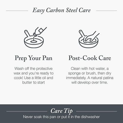 Merten & Storck Pre-Seasoned Carbon Steel 12” Frying Pan Skillet, Use on - Image 3