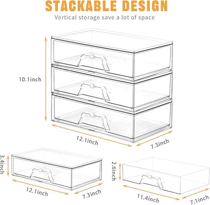 5 Pack Makeup Organizer Stackable, 12.1''L Bathroom Organizer and Storage - Image 2