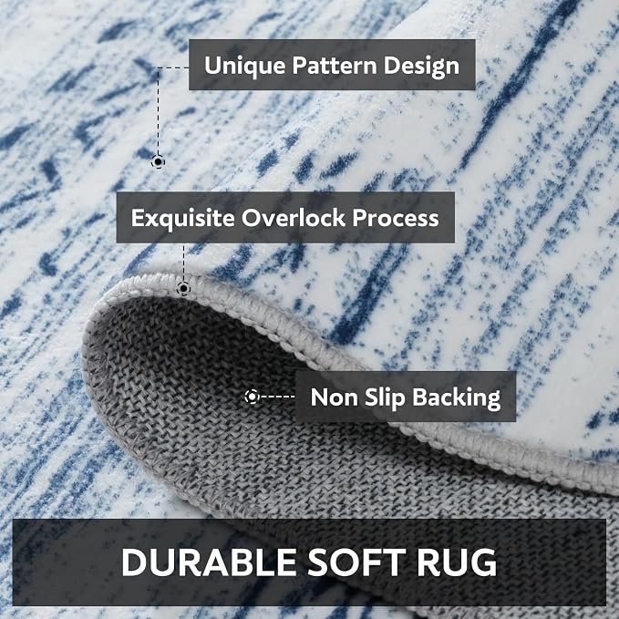 8x10 Area Rugs for Living Room Machine Washable Rug Distressed Indoor Carpet - Image 5