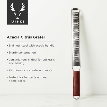 Viski Citrus and Cheese Grater, Stainless Steel Rasp Grater Zester - Image 2