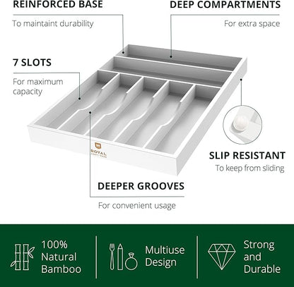 ROYAL CRAFT WOOD Luxury Bamboo Kitchen Drawer Organizer - Image 4