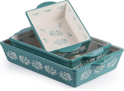 Wisenvoy Baking Dish Ceramic Lasagna Pan Casserole Dish 3-Piece Bakeware Sets by wisenvoy