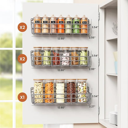 Mystozer 5 Pack Spice Rack Seasoning Organizer Wall Mount, Spice Storage Spice - Image 3