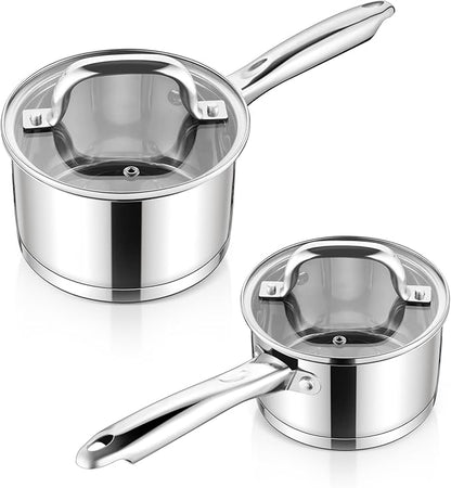 E-far Stainless Steel Saucepan - 1QT & 2QT by E-far