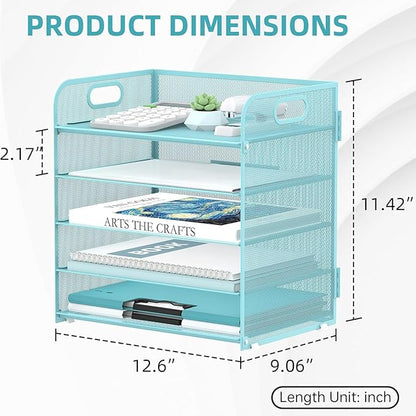 2 Pack 5-Tier Blue Desk Organizer - Image 5