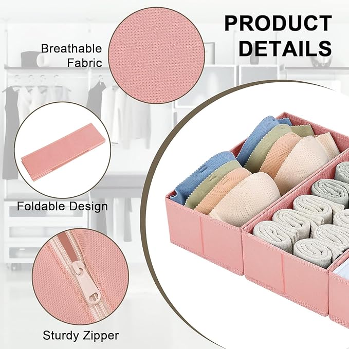 DIMJ Drawer Organizers for Clothing, Fabric Closet Organizers and Storage - Image 5