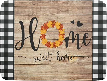 Giwawa Home Sweet Home Dish Drying Mat 18x24 Inch Fall Autumn Maple Leaf Wreath by Giwawa
