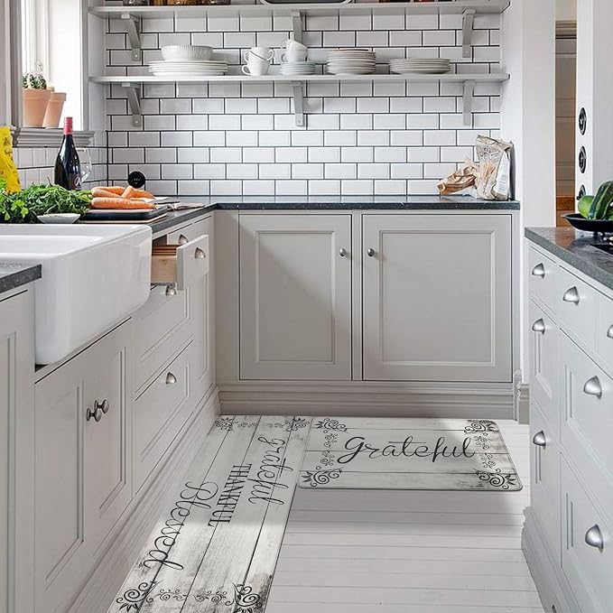 HEBE Anti Fatigue Kitchen Mat Set of 2 Non Slip Cushioned Kitchen Mats - Image 7