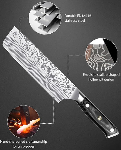 MOSFiATA 7” Nakiri Chef's Knife - Image 3