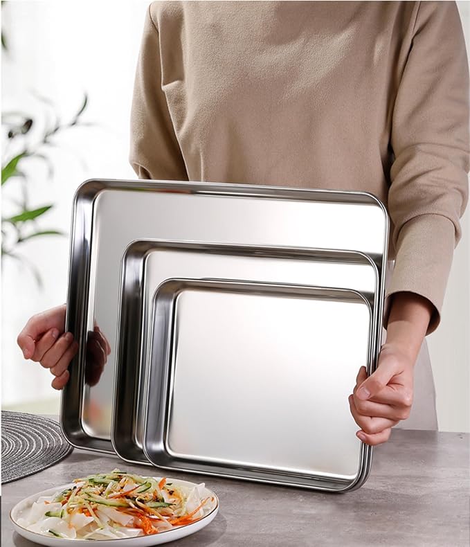 Small Cookie Baking Sheet Pans Stainless Steel 304 Little Tiny Serving Tray - Image 7
