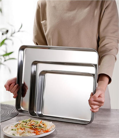 Little Serving Trays Stainless Steel 304 in Bulk Small Cookie Baking Sheet Pans - Image 7