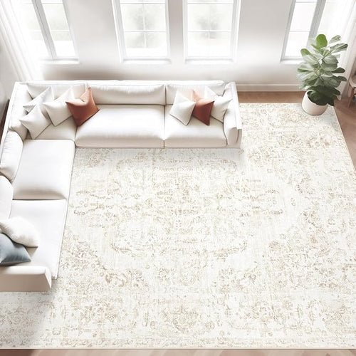 9x12 Area Rugs for Living Room:Washable Rug Vintage Large Rugs Soft Non Slip by MXSANYOORUG