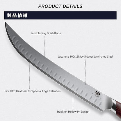 SHAN ZU Brisket Slicing Knife, 11.6 Inch Carving Knife Japanese High Carbon - Image 3