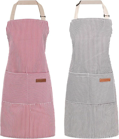 2 Pack Cooking Aprons Adjustable Bib Apron by Unknown