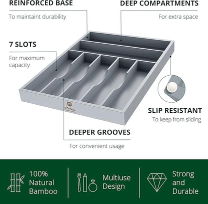 ROYAL CRAFT WOOD Luxury Bamboo Kitchen Drawer Organizer - Image 2
