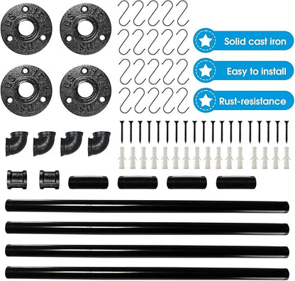 Industrail Pipe Pot Pan Rack, Wall mount Pot hangers Pan Haniging Rail Lid - Image 3