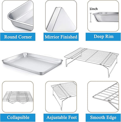 P&P CHEF 16 Inch Stainless Steel Baking Sheet - Image 3