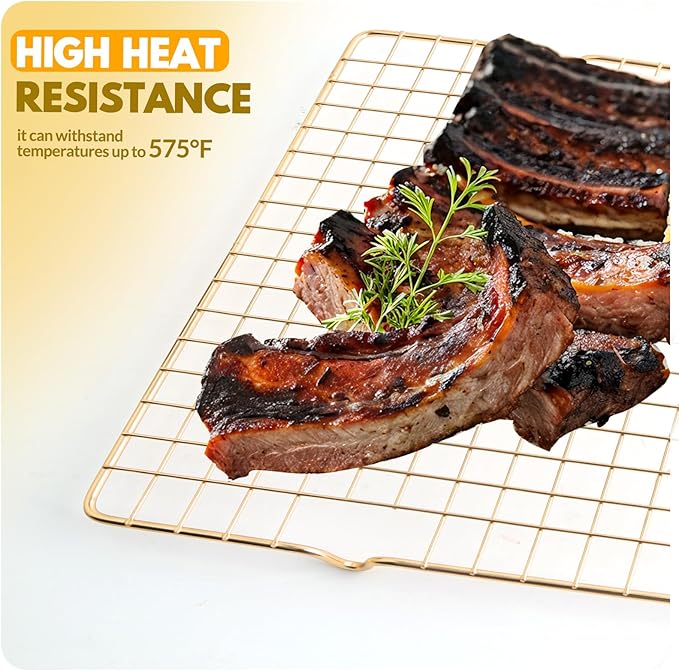 2 PCS Cooling Racks for Cooking and Baking, 14.8x10 Inches Stainless Steel - Image 6