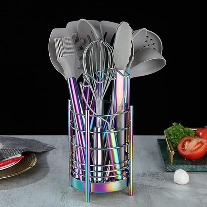 Rainbow Kitchen Utensil Holder for Kitchen Counter, Stainless Steel Utensil - Image 4