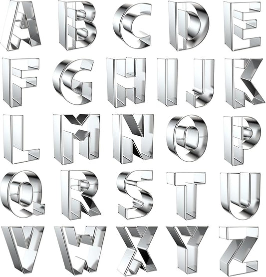 2 Inch Alphabet Cookie Cutter Set by Xzhloym
