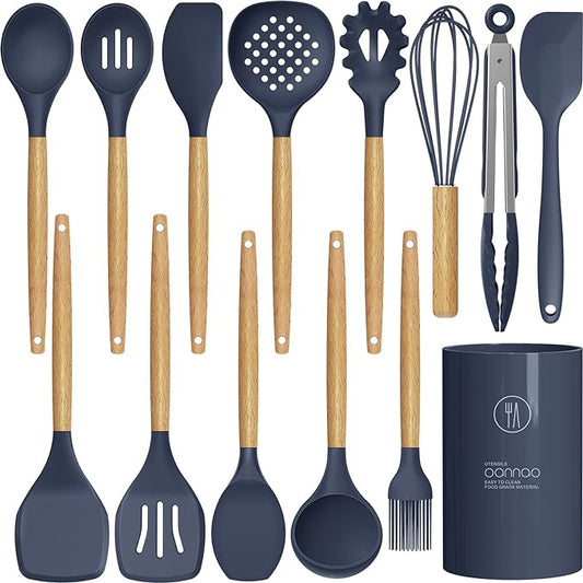 Silicone Cooking Utensils Set by oannao