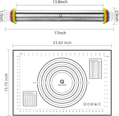 Rolling Pin and Pastry Baking Mat Set, Rolling Pins - Image 5