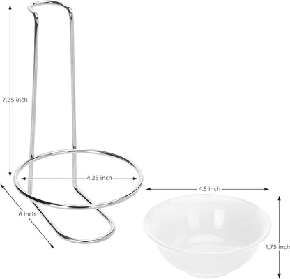 MyGift White Ceramic Ladle Holder Spoon Rest, Upright Single Cooking Utensil - Image 3