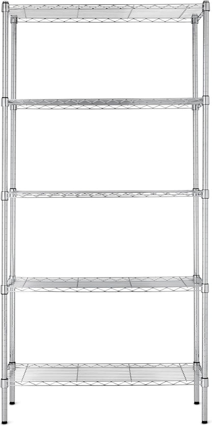 Amazon Basics 5-Shelf Adjustable Heavy Duty Steel Wire Rack, Space Saving - Image 6