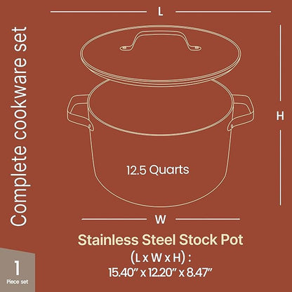 Bakken 12.5 Quart Ceramic Coated Stock Pot - Image 2