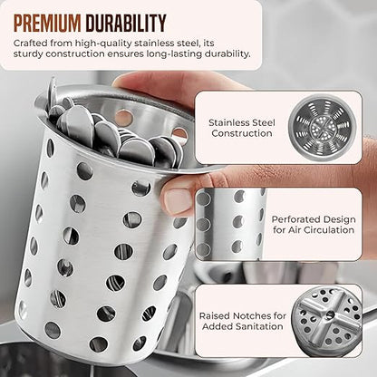 OCS Parts Stainless Steel Utensil Drying Cups | Stainless Steel | Perforated - Image 4