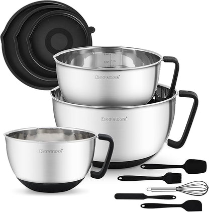 Rorence Stainless Steel Mixing Bowls: Metal Mixing Bowl Set by Rorence