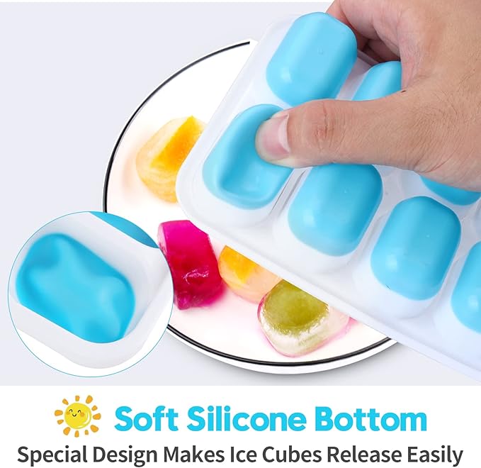 Silicone Ice Cube Tray, 4 Pack Easy-Release & Flexible 14-Ice Cube Trays - Image 5