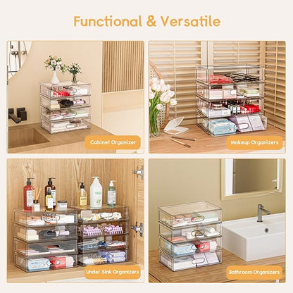 2 Pack Clear Makeup Storage Drawer, Acrylic Cosmetic Display Case - Image 7