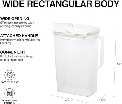 LocknLock Aqua Fridge Door Water Jug | Clear Pitcher | BPA Free Plastic Pitcher - Image 3