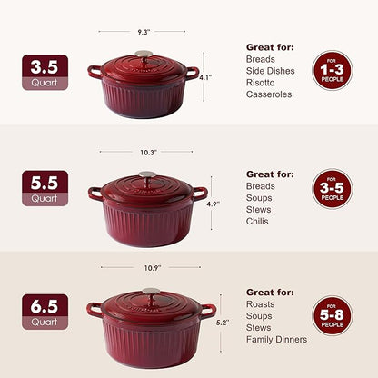 SENSARTE Enameled Cast Iron Dutch Oven Pot - Image 9