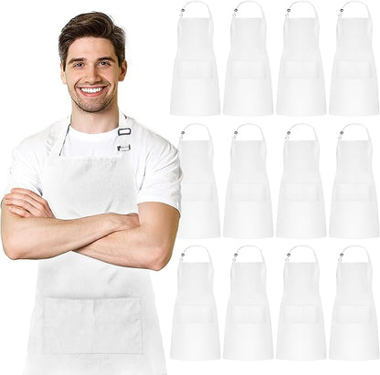 Adjustable Bib Apron 100% Polyester Kitchen Aprons Waterdrop Resistant Aprons by Avalon+Kitchen