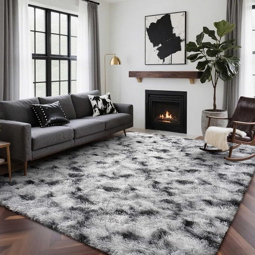 7x10 Ft Extra Large Shag Rugs for Living Room, Tie Dyed Ultra Soft Fluffy Furry by Cuzwlovita