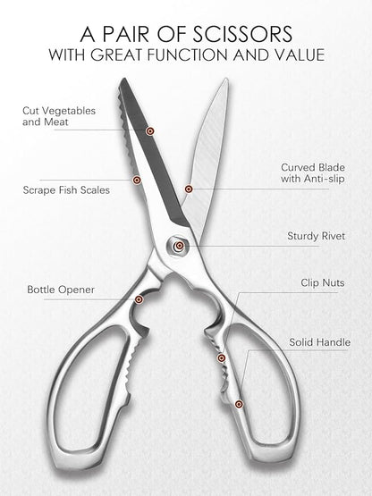 Kitchen Scissors, Forged Stainless Steel Heavy Duty Kitchen Shears, Dishwasher - Image 3