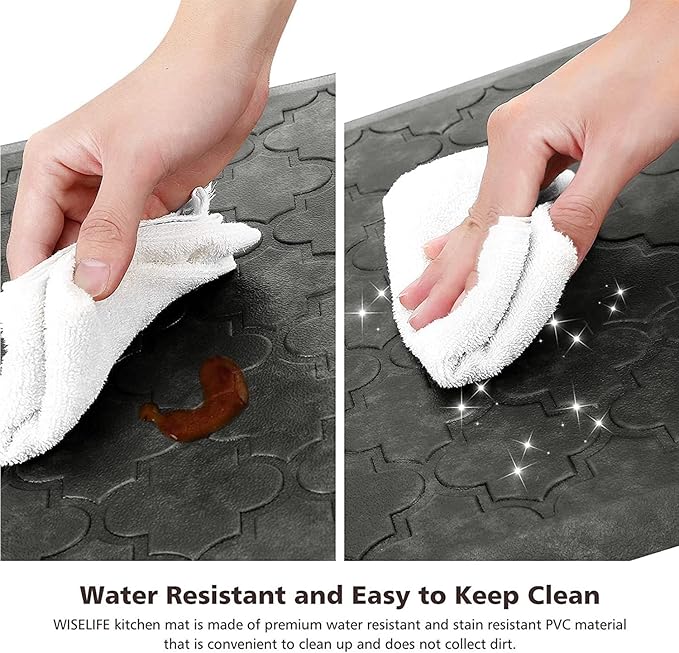 WISELIFE Kitchen Mat Cushioned Anti Fatigue Floor Mat, Thick Non Slip Water - Image 4