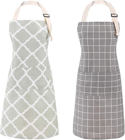 Tosewever 2 Pack Cotton Adjustable Bib Apron by Tosewever