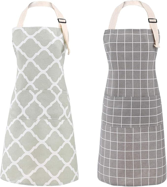 Tosewever 2 Pack Cotton Adjustable Bib Apron by Tosewever