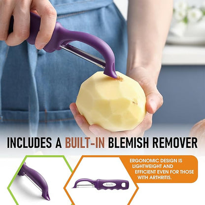 Spring Chef Professional Purple Swivel Vegetable Peeler - Image 5
