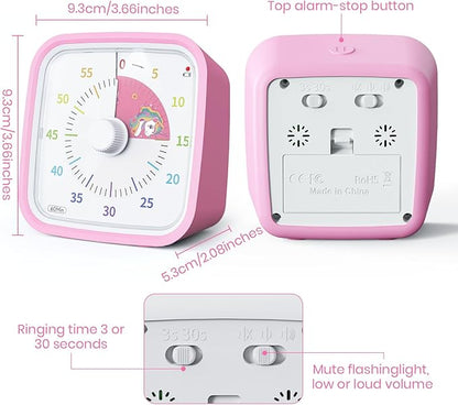 Yunbaoit Visual Timer with Protective Case, Unicorn Disk 60 Minute Countdown - Image 4