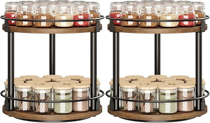 YATINEY Spice Rack, 2-Tier Turntable Organizer, Rotating Spice Rack Organizer - Image 7
