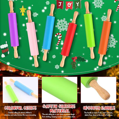 Dandat 6 Pcs Small Rolling Pin Kids 12 Inch Mini Silicone Rolling Pin - Image 3