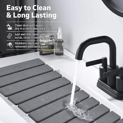 Large Stone Dish Drying Mats for Kitchen Counter, Fast Drying Collapsible Mat - Image 6