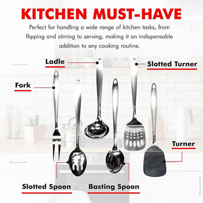 Chef Craft 10230 1-Piece Stainless Steel Solid Spoon - Image 6